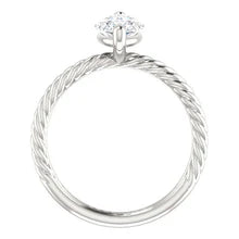 Afbeelding in Gallery-weergave laden, Echt Diamond Solitaire Ring 2 Karaat Twisted Rope Style Vrouwen Sieraden
