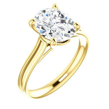 Afbeelding in Gallery-weergave laden, Echt Diamond Solitaire Ring 5 Karaat Dames Geel Gouden Sieraden Nieuw
