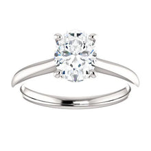 Afbeelding in Gallery-weergave laden, Echt Diamond Solitaire Ring 5 Karaat Kathedraal Instelling Wit Goud 14K
