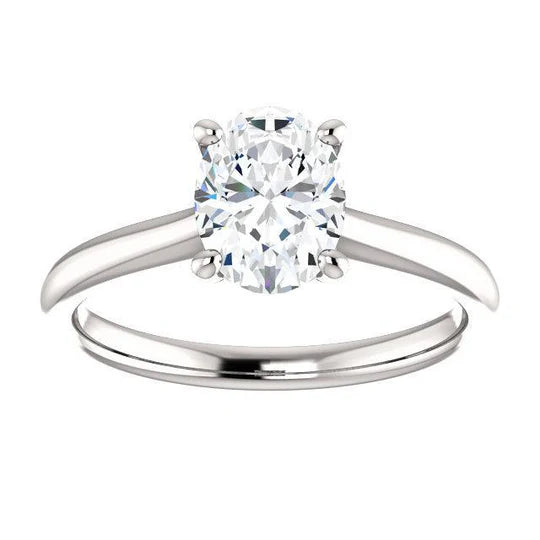 Echt Diamond Solitaire Ring 5 Karaat Kathedraal Instelling Wit Goud 14K