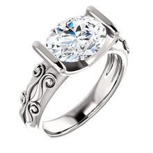 Afbeelding in Gallery-weergave laden, Echt Diamond Solitaire Ring Antieke Stijl 2,50 Karaat Filigraan Witgoud
