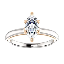 Afbeelding in Gallery-weergave laden, Echt Diamond Solitaire Ring Marquise Cut 1 Carat Two Tone Dames Sieraden
