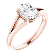 Afbeelding in Gallery-weergave laden, Echt Diamond Solitaire Ring Split Shank 2 Karaats Roségoud
