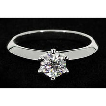 Afbeelding in Gallery-weergave laden, Echt Diamond Solitaire Ronde Belofte Ring 1 Karaat Witgoud 14K
