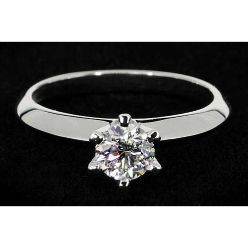 Echt Diamond Solitaire Ronde Belofte Ring 1 Karaat Witgoud 14K