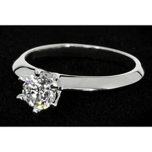 Afbeelding in Gallery-weergave laden, Echt Diamond Solitaire Ronde Belofte Ring 1 Karaat Witgoud 14K
