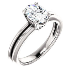 Echt Diamond Solitaire Verlovingsring 2 Karaat Gespleten Schacht Vrouwen Sieraden