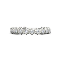 Echt Diamond Wedding Anniversary Band 1,90 Karaat Zeshoek Milgrain Sieraden