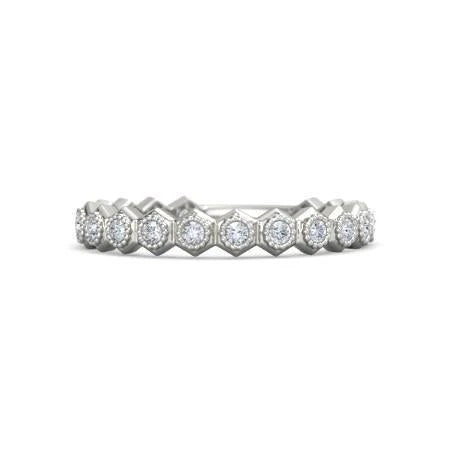 Echt Diamond Wedding Anniversary Band 1,90 Karaat Zeshoek Milgrain Sieraden