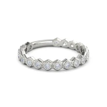 Afbeelding in Gallery-weergave laden, Echt Diamond Wedding Anniversary Band 1,90 Karaat Zeshoek Milgrain Sieraden
