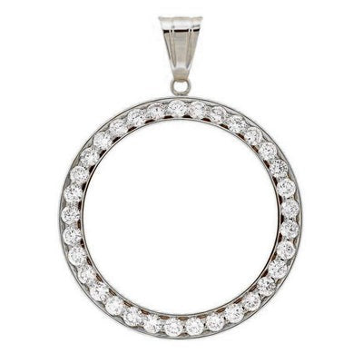 Echt Gouden Dollar Diamanten Ring Hanger Met Borgtocht 3 K. (Munt niet inbegrepen)