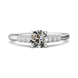 Echt Ronde Oude Mijn Geslepen Diamanten Ring Prong Bezel set Sieraden 2,50 Karaat