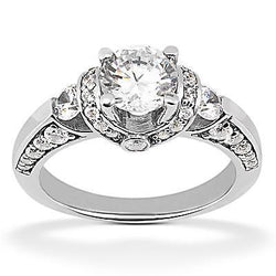 Echt Diamanten Verlovingsring Geaccentueerd Wit Goud 1,70 Ct.