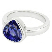 Afbeelding in Gallery-weergave laden, Echte Blauwe saffier Solitaire triljoen vormige ring bezel set 2 karaat
