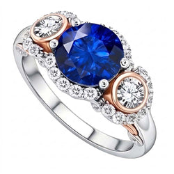 Echte Diamant Ring 3.50 Karaat - 14K Bicolor Goud