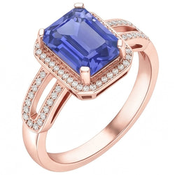 Echte Diamant Ring 3.50 Karaat - 14K Roségoud