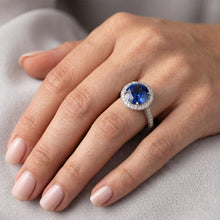Afbeelding in Gallery-weergave laden, Saffier Ring GIA GECERTIFICEERD 3,44 Karaat
