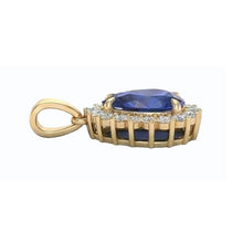 Afbeelding in Gallery-weergave laden, IGI GECERTIFICEERDE Echte Teardrop Blauwe Saffier Hanger Met Diamanten
