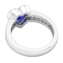 Afbeelding in Gallery-weergave laden, Echte Edelsteen Ring Hart Bezel Set Ceylon Sapphire 2.25 Karaat Sieraden
