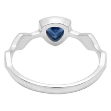 Afbeelding in Gallery-weergave laden, Echte Engagement Solitaire Ring Triljoen Bezel Set Blauwe Saffier 1 Karaat

