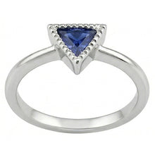 Afbeelding in Gallery-weergave laden, Echte Halo Verlovingsring Triljoen Bezel Set Ceylon Sapphire 0,50 karaat
