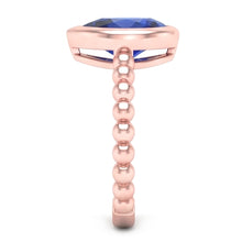 Afbeelding in Gallery-weergave laden, Echte Rose Gold Solitaire Ring Peer Blauwe Saffier 1.50 Karaat Bezel Set
