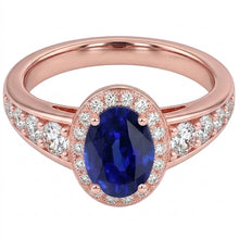 Afbeelding in Gallery-weergave laden, Echte Saffier Ring 3.50 Karaat - 14K Roségoud
