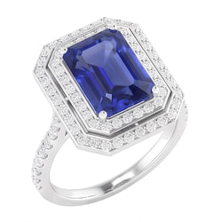 Echte Saffier Ring 3.50 Karaat