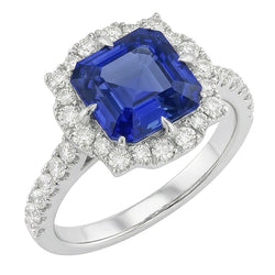 Echte Saffier Ring 3.50 Karaat