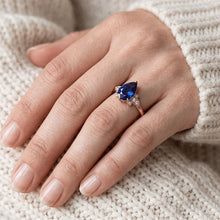 Afbeelding in Gallery-weergave laden, Echte Saffier Ring 3 Karaat - 14K Roségoud
