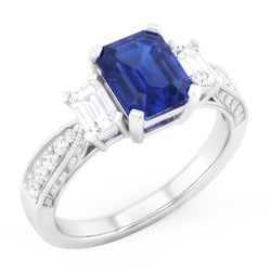 Echte Saffier Ring 3 Karaat
