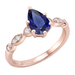 Echte Saffier Ring 4 Karaat - 14K Roségoud