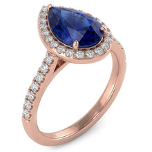 Afbeelding in Gallery-weergave laden, Echte Saffier Ring 4 Karaat - 14K Roségoud
