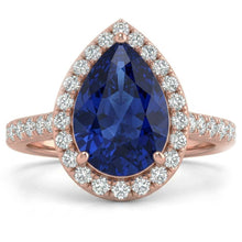 Afbeelding in Gallery-weergave laden, Echte Saffier Ring 4 Karaat - 14K Roségoud
