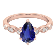 Afbeelding in Gallery-weergave laden, Echte Saffier Ring 4 Karaat - 14K Roségoud
