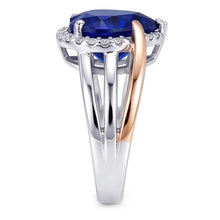 Afbeelding in Gallery-weergave laden, Echte Saffier Ring 4 Karaat - Bicolor Goud
