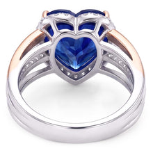 Afbeelding in Gallery-weergave laden, Echte Saffier Ring 4 Karaat - Bicolor Goud
