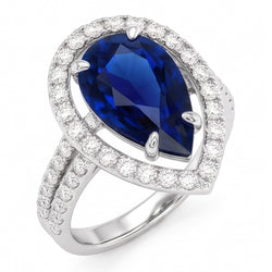 Echte Saffier Ring 4 Karaat