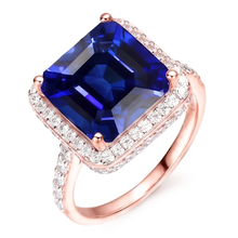 Afbeelding in Gallery-weergave laden, Echte Saffier Ring 6 Karaat - 14K Bicolor Goud
