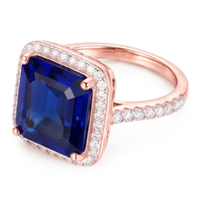Afbeelding in Gallery-weergave laden, Echte Saffier Ring 6 Karaat - 14K Bicolor Goud
