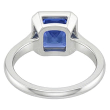 Afbeelding in Gallery-weergave laden, Echte Solitaire 1-karaats bezelset voor dames, natuurlijke blauwe saffierring

