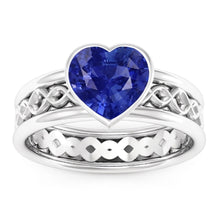 Afbeelding in Gallery-weergave laden, Echte Solitaire Bezel Hartvormige Saffier Ring 2.50 Karaat Infinity Style
