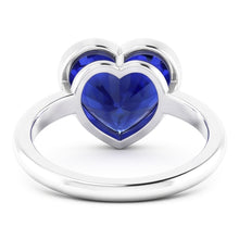 Afbeelding in Gallery-weergave laden, Echte Solitaire Ring Hart Bezel Set Sri Lankaanse Saffier 2 Karaat Goud
