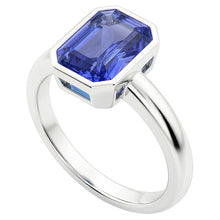 Afbeelding in Gallery-weergave laden, Echte Solitaire Ring Stralende Bezel Set Natuurlijke Blauwe Saffier 1,50 Karaat
