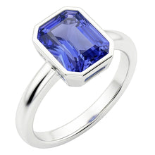 Afbeelding in Gallery-weergave laden, Echte Solitaire Ring Stralende Bezel Set Natuurlijke Blauwe Saffier 1,50 Karaat

