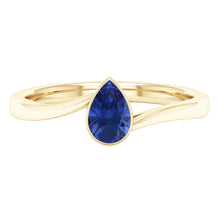 Afbeelding in Gallery-weergave laden, Echte Solitaire Sri Lankaanse Sapphire Ring Bezel Set Geel Goud 1,50 Karaat
