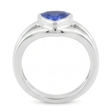 Afbeelding in Gallery-weergave laden, Echte Solitaire trouwring set biljoen saffier 1,50 karaat bezel set
