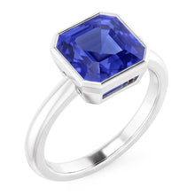 Afbeelding in Gallery-weergave laden, Echte Stralende Solitaire Ring Bezel Set Ceylon Sapphire 2 karaat

