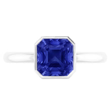 Afbeelding in Gallery-weergave laden, Echte Stralende Solitaire Ring Bezel Set Ceylon Sapphire 2 karaat
