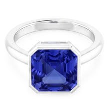 Afbeelding in Gallery-weergave laden, Echte Stralende Solitaire Ring Bezel Set Ceylon Sapphire 2 karaat
